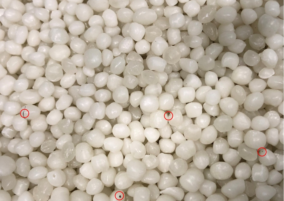 Recycled plastic granules